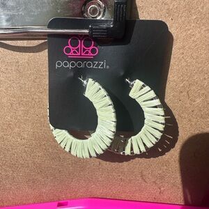 Paparazzi Light Green Hoop Earrings